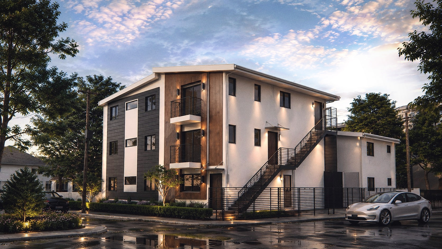 Design rendering of a Multi-family project in Los Angeles, California by M&N Home Design