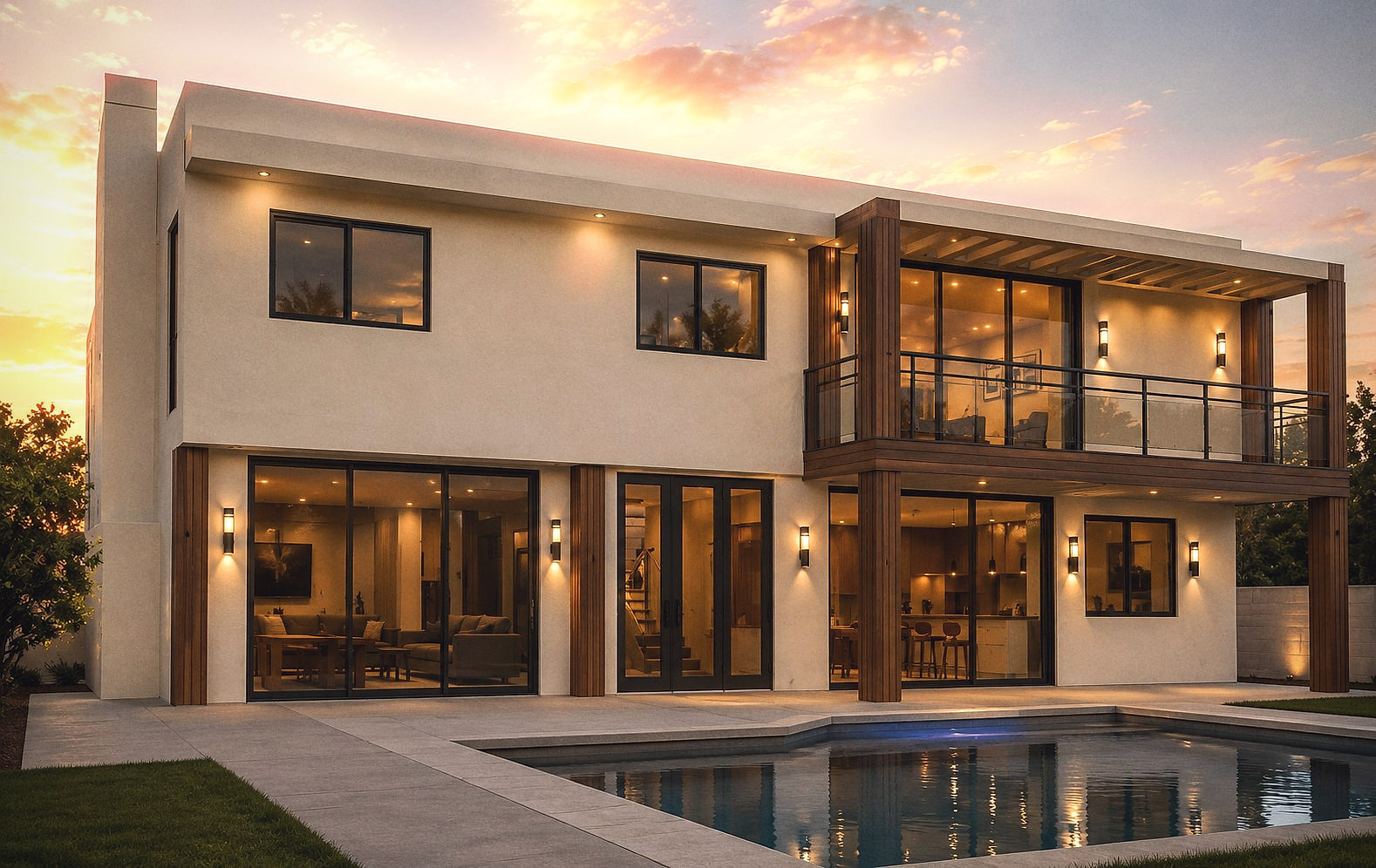 Design rendering of Courtyard house in Calabasas, California — view 4