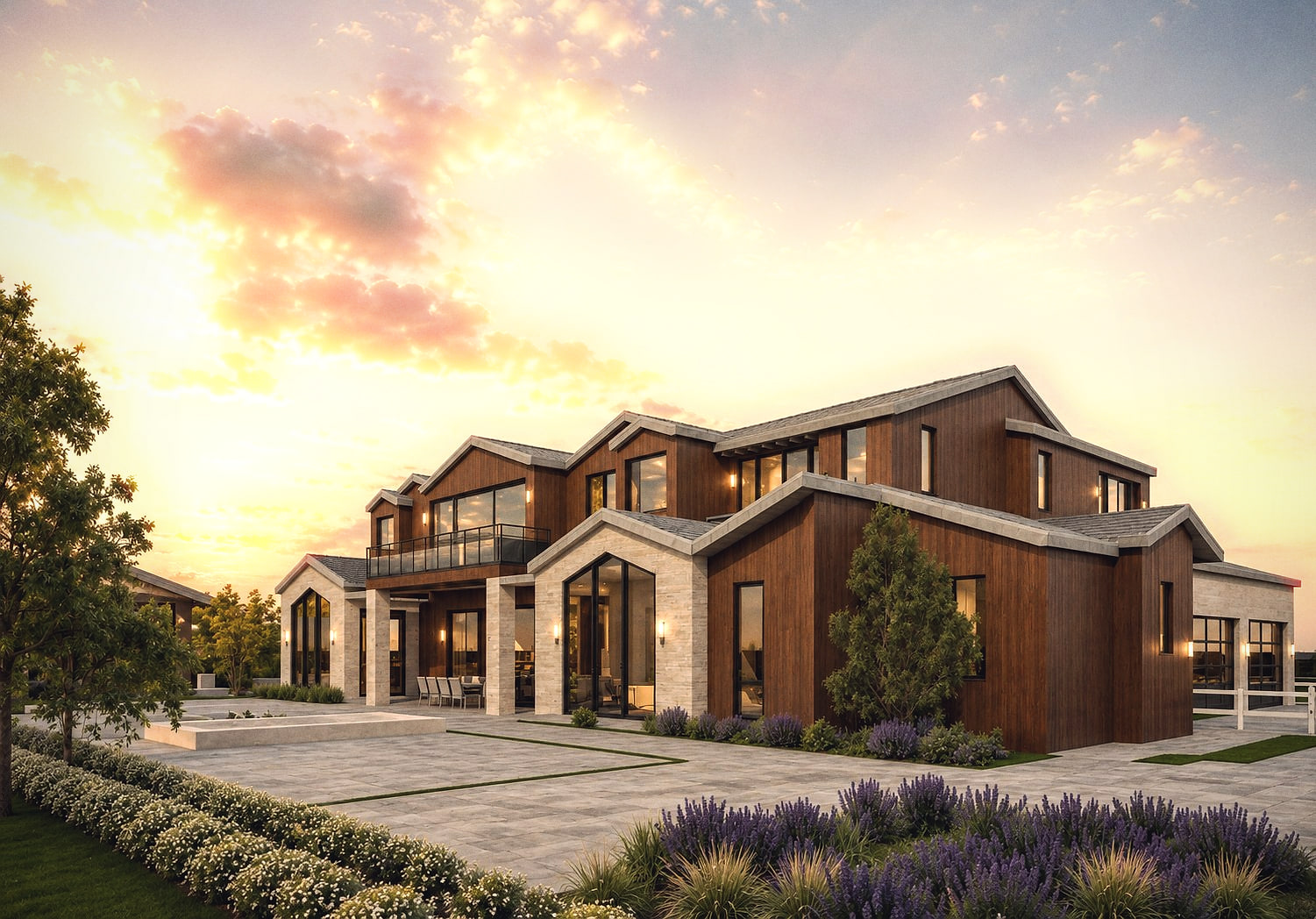 Design rendering of Ranch-form residence in Hidden Hills, California — view 3