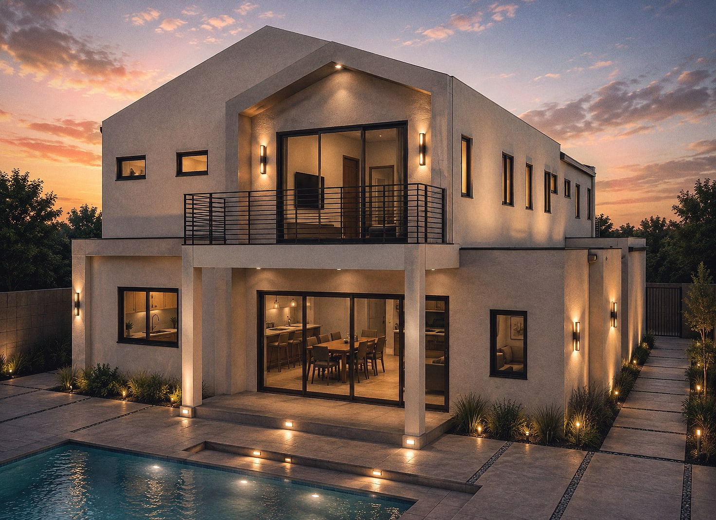 Design rendering of Two-storey residence in North Hollywood, California — view 4
